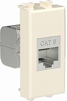 Розетка компьютерная экранированная модульная DKC Avanti 1-м. 1 мод. RJ45 6е ванильная дымка картинка